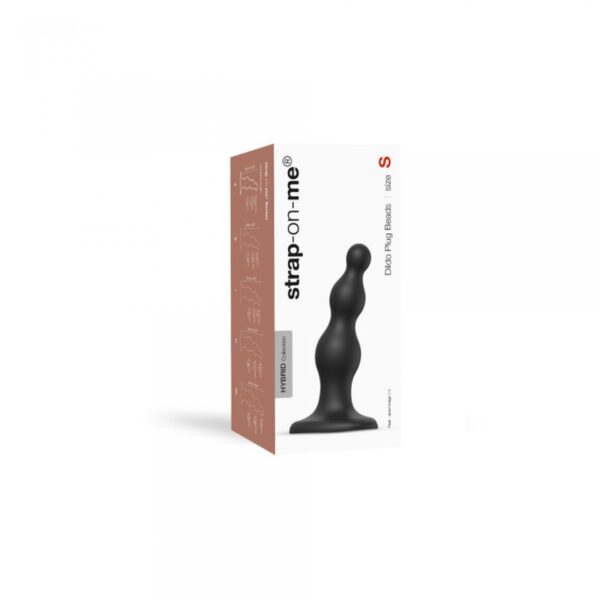 DILDO PLUG BEADS BLACK   S