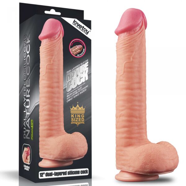 12 Dual Layered Platinum Silicone Cock