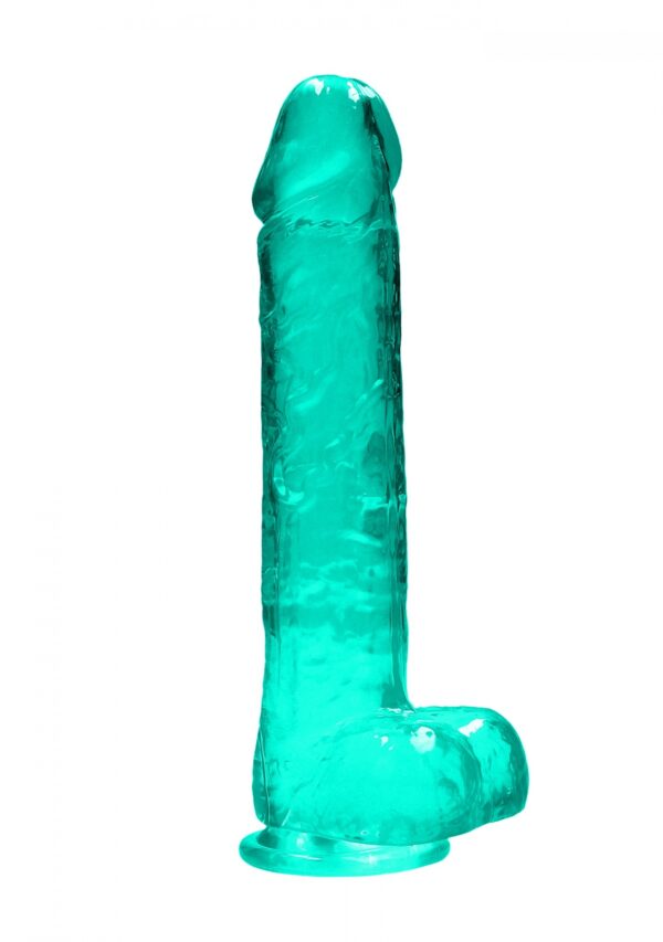 9 / 25 cm Realistic Dildo With Balls   Turquoise
