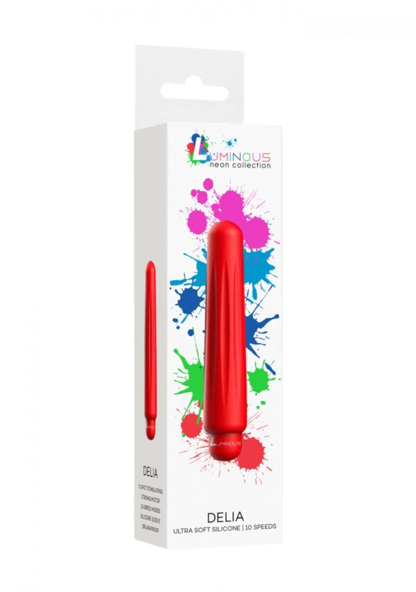 Delia   ABS Bullet With Sleeve   10 Speeds   Red