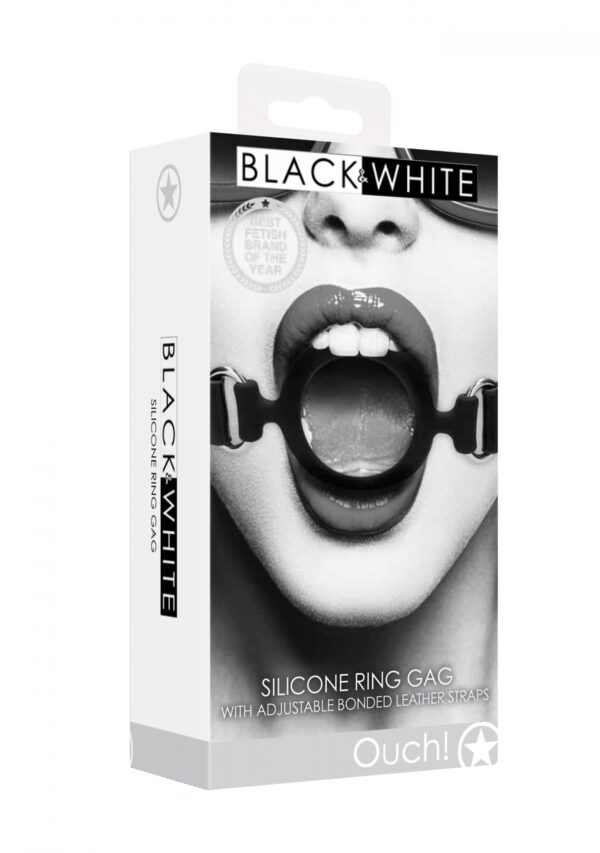 Silicone Ring Gag   With Adjustable Bonded Leather Straps