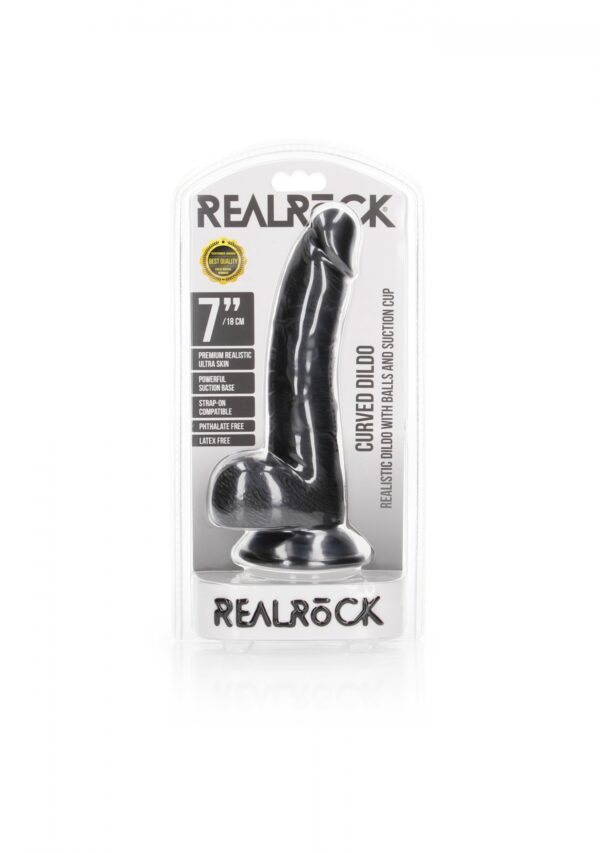 Curved Realistic Dildo  Balls  Suction Cup   7/ 18 cm