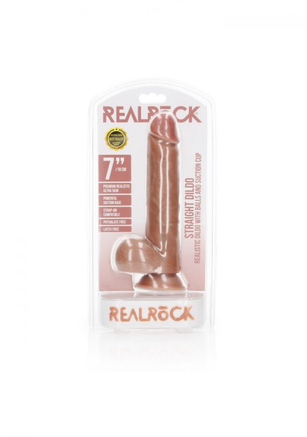 Straight Realistic Dildo  Balls  Suction Cup   7/ 18 cm