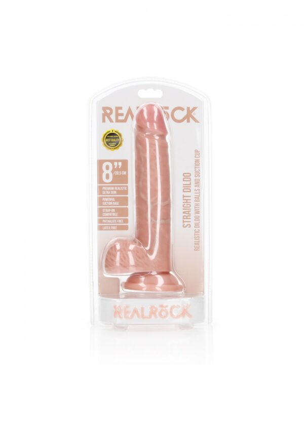 Straight Realistic Dildo  Balls  Suction Cup   8/ 20,5 cm