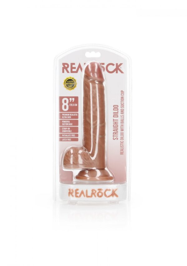 Straight Realistic Dildo  Balls  Suction Cup   8/ 20,5 cm