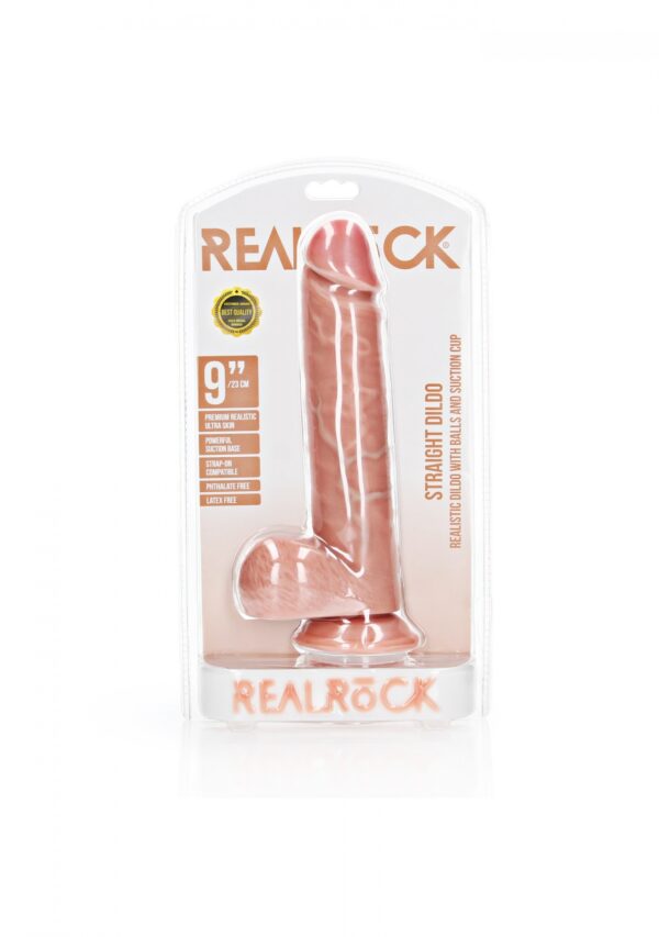 Straight Realistic Dildo  Balls  Suction Cup   9/ 23 cm