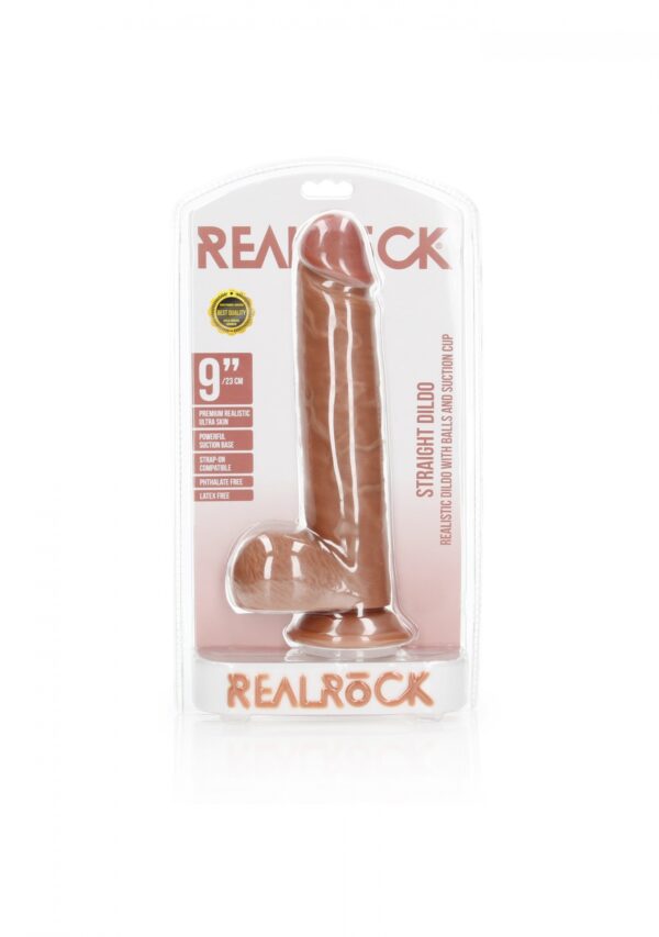 Straight Realistic Dildo  Balls  Suction Cup   9/ 23 cm