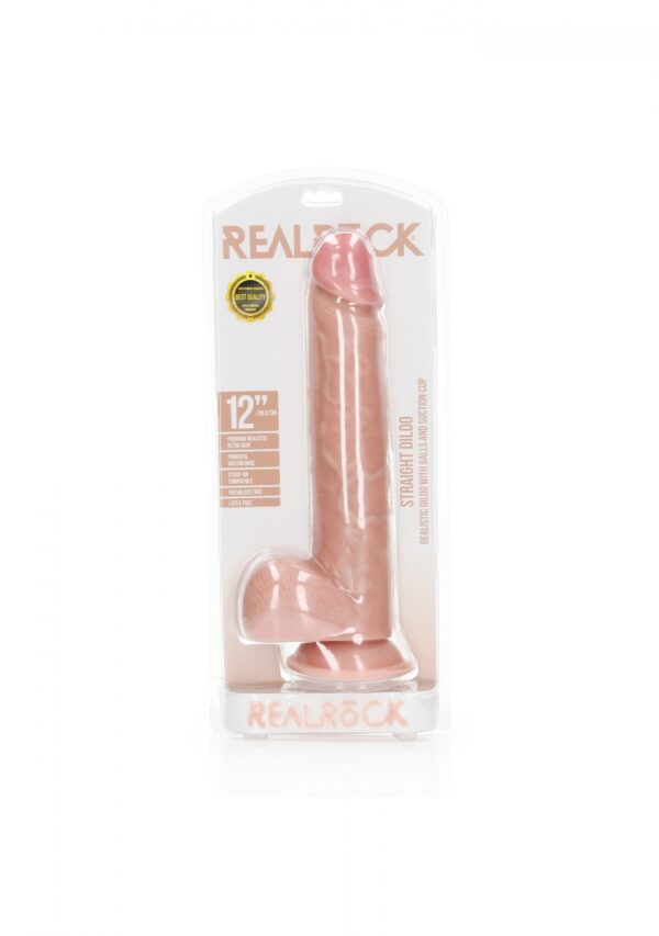 Straight Realistic Dildo  Balls  Suction Cup   12/ 30,5 cm