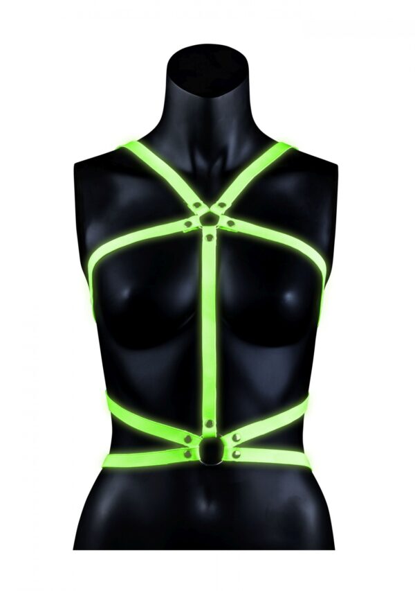 Body Harness   Glow in the Dark   Neon Green/Black   S/M