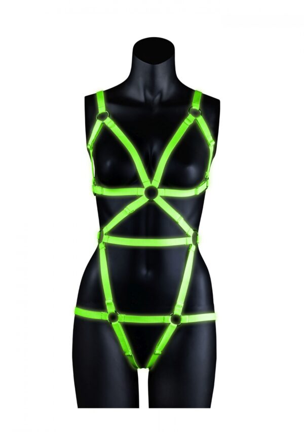 Full Body Harness   GitD   Neon Green/Black   L/XL