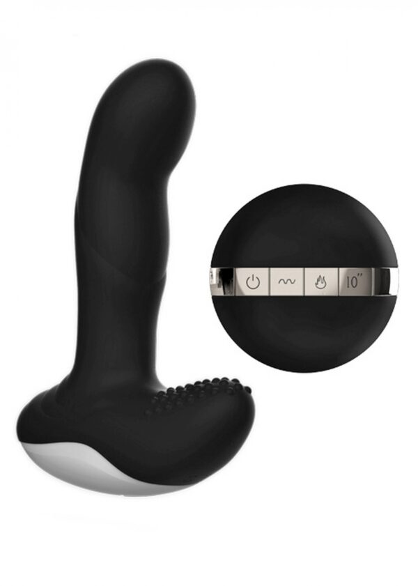 Wibrator Silicone Massager USB 7 Function + Pulsator / Heating BLACK