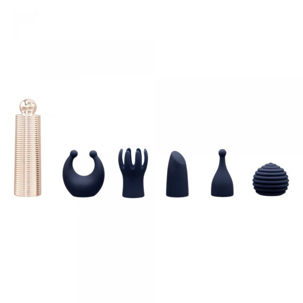 Pillow Talk   Secrets Choices 6 Piece Mini Massager Set Navy Blue/Rose Gold