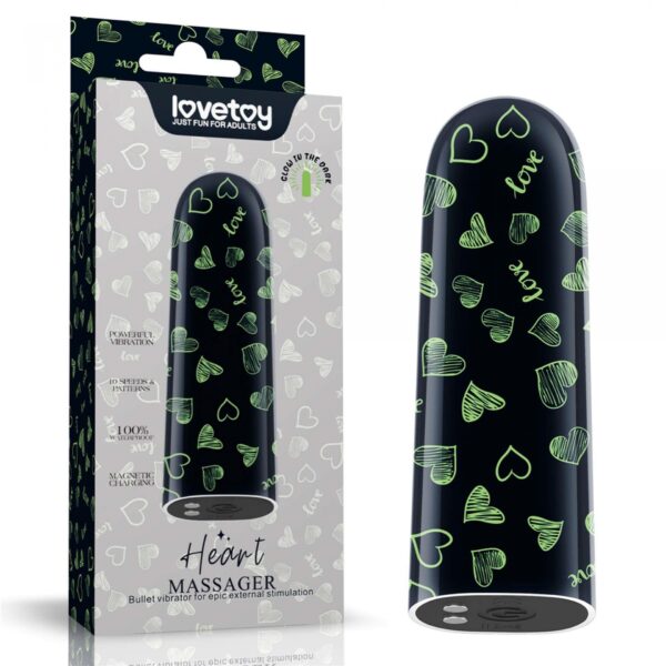 Rechargeable Glow in the dark Heart Massager