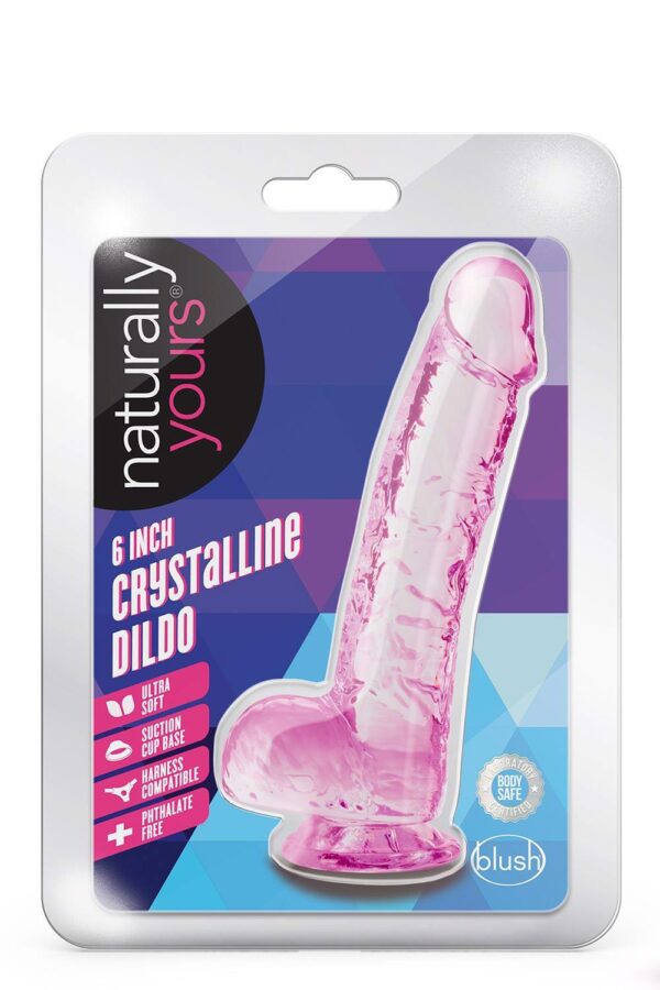 NATURALLY YOURS  6 CRYSTALLINE DILDO  ROSE