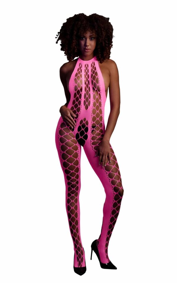 Bodystocking with Halterneck   Pink   XS/XL