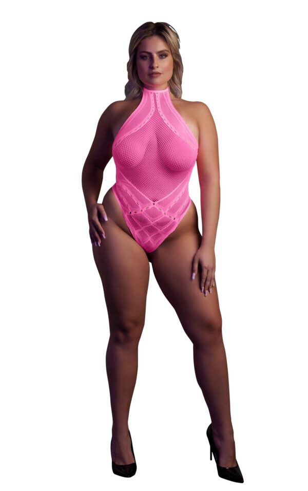 Body with Halter Neck   Neon Pink   XL/XXXXL