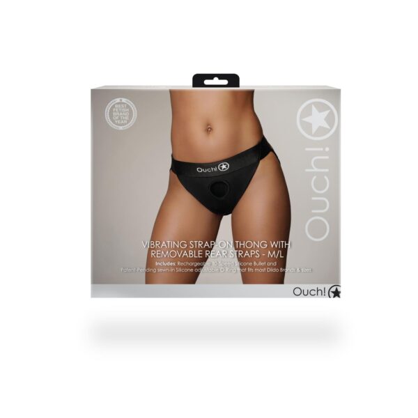 Vibrating Strap on Thong with Removable Rear Straps   M/L