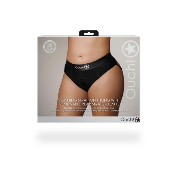 Vibrating Strap on Thong with Removable Rear Straps   XL/XXL