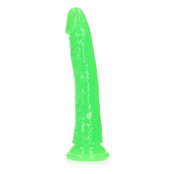 Slim Realistic Dildo with Suction Cup   Glow in the Dark   8 / 20 cm