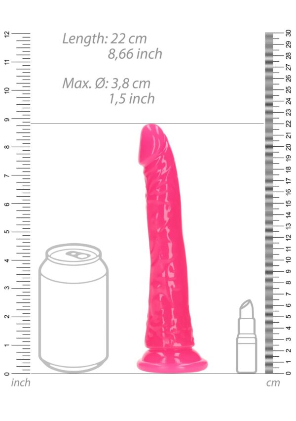 Slim Realistic Dildo with Suction Cup   Glow in the Dark   8 / 20 cm