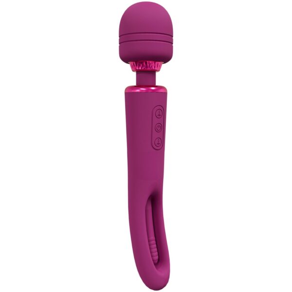 VIVE   Kiku   Rechargeable Double Ended Wand with Innovative G Spot Flapping Stimulator   Pink