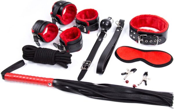 Fetish Fever   Bondage Set   9 pieces   Red/Black