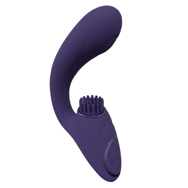Gen   Rechargeable Triple Action G Spot Vibrator with Pulse Wave  and Vibrating Bristles   Purple