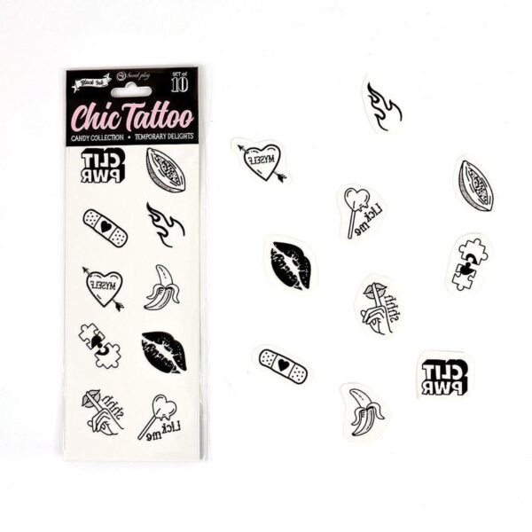 SET of 10 TEMPORARY TATTOOS   CANDY COLLECTION