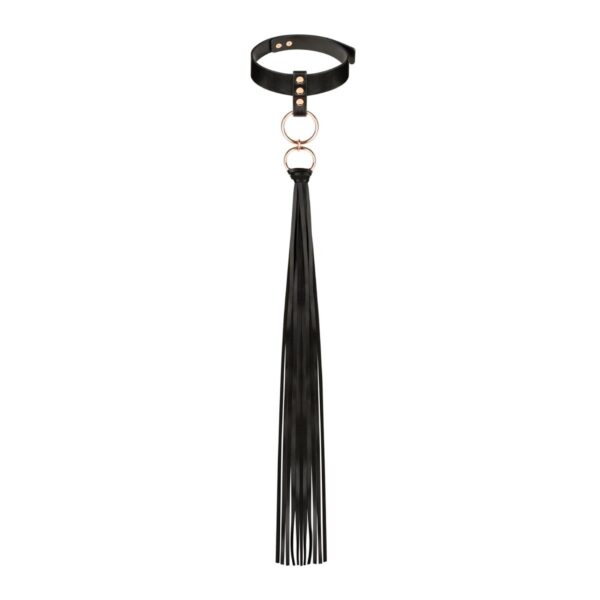 Rosy Gold   Collar with Flogger   Black