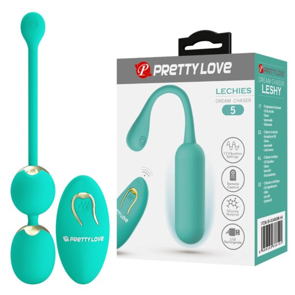 PRETTY LOVE   LECHIES  Dream chaser 5, Green, Wireless remote control 12 vibration functions Memory function