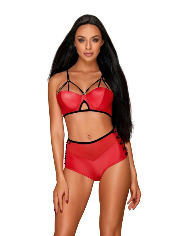 Bielizna  Leatheria komplet 2 częściowy czerwony L/XL