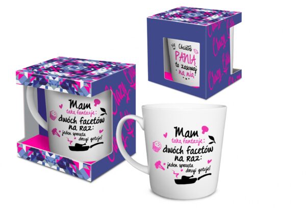 Crazy Girl Kubek NBC matowy 480ml.   Mam fantazję,dwóch na raz...