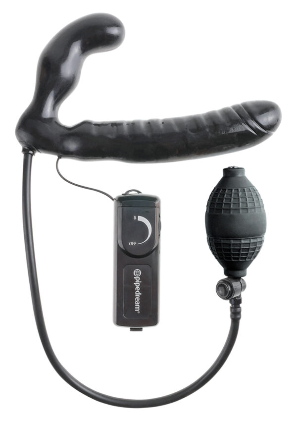 Vibrating Strapless Strap On Black