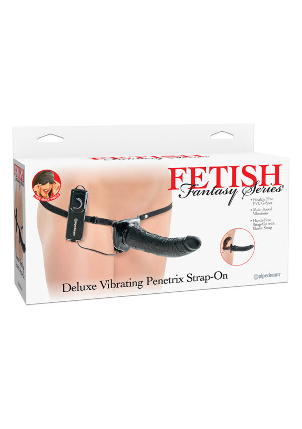 Deluxe Vibrating Strap On Black