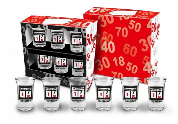 Zmiana kodu   zestaw 6 kieliszków 35 ml   18