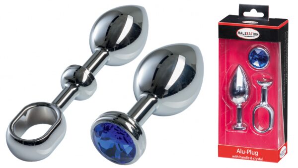 MALESATION Alu Plug with handle & crystal large, chrome