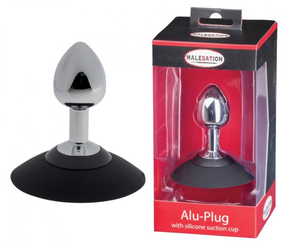 MALESATION Alu Plug with suction cup small, chrome
