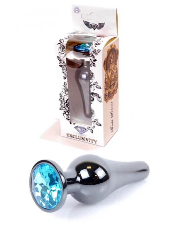 Plug Jewellery Dark Silver BUTT PLUG  Light Blue