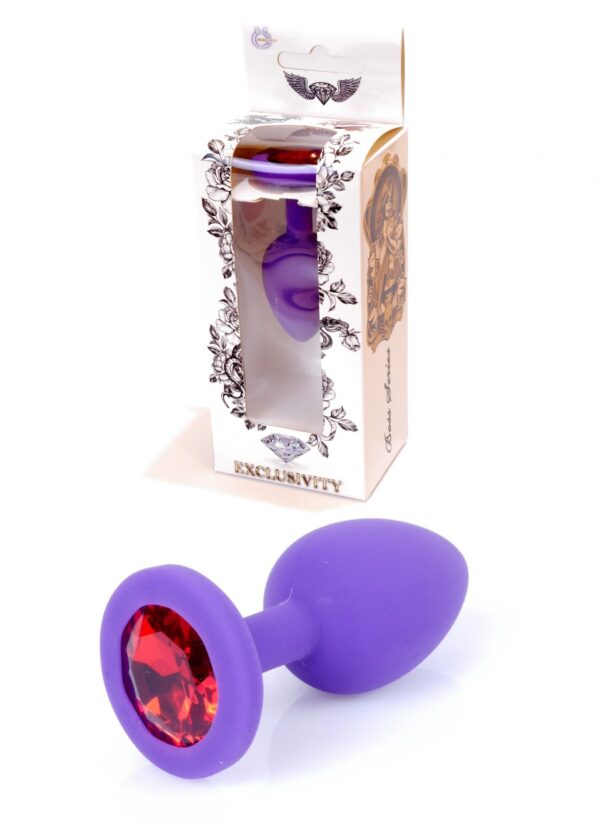 Plug Jewellery Purple Silicon PLUG Small  Red Diamond