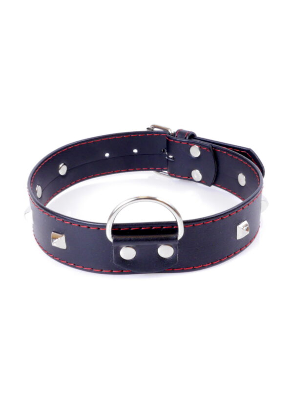 Fetish B   Series Collar with studs 3 cm Red Line