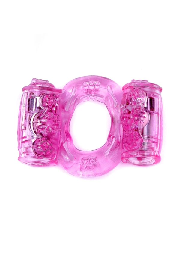 Pierścień Vibrating CockRing Double Pink