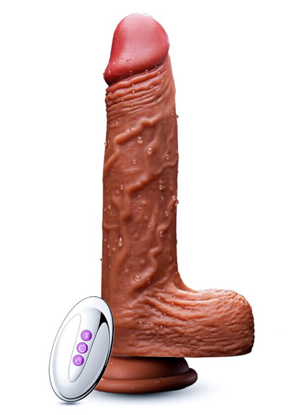 Wibrator Silicone, Vibration 10, Rotate, Telescopic, Heating, 21cm