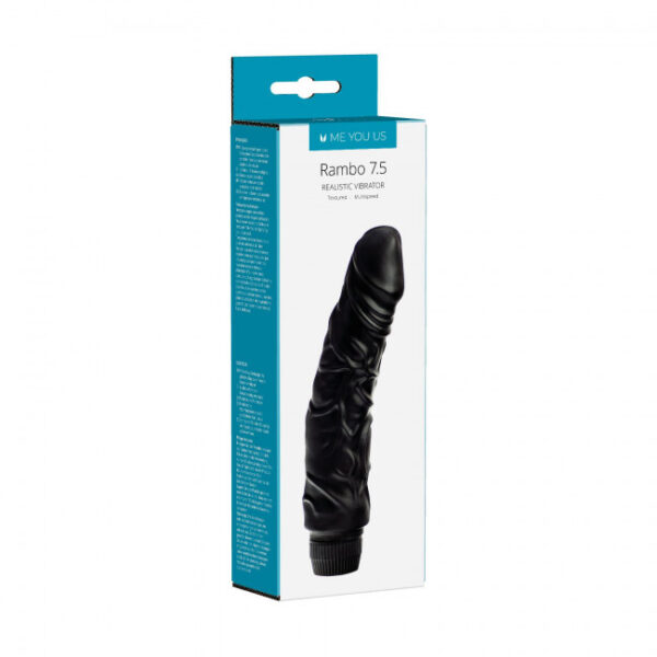 Wibrator 7,5 Perfect Pleasures Curved Veined Rambo Vibe ~ Black (2AA)