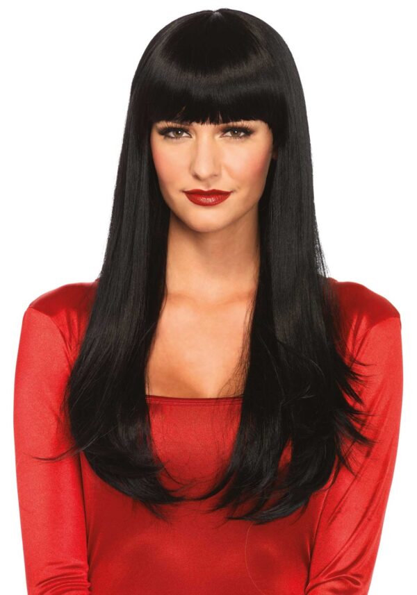Bangin long straight wig Black