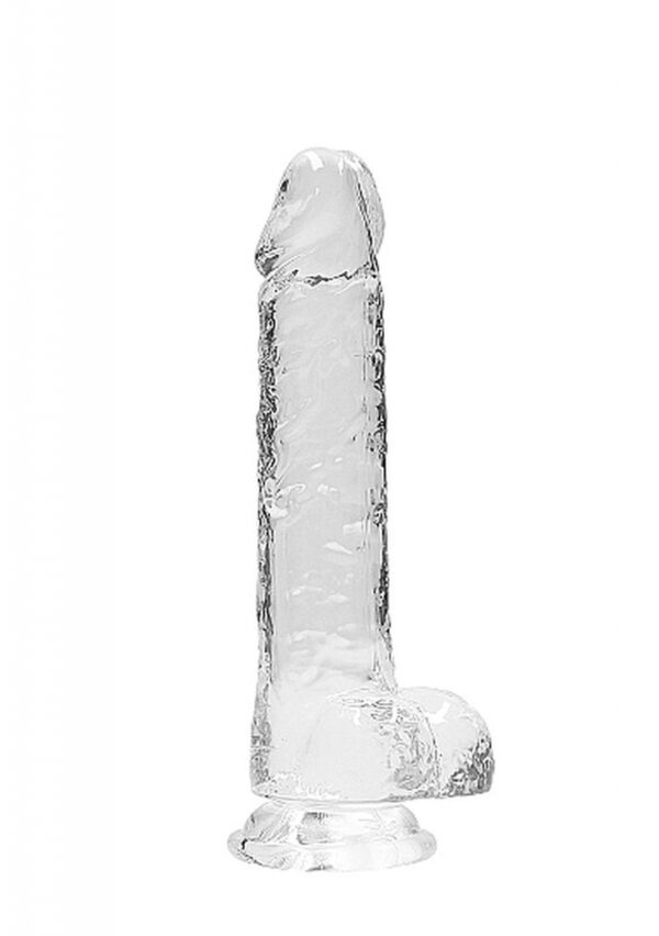 8 / 20 cm Realistic Dildo With Balls   Transparent