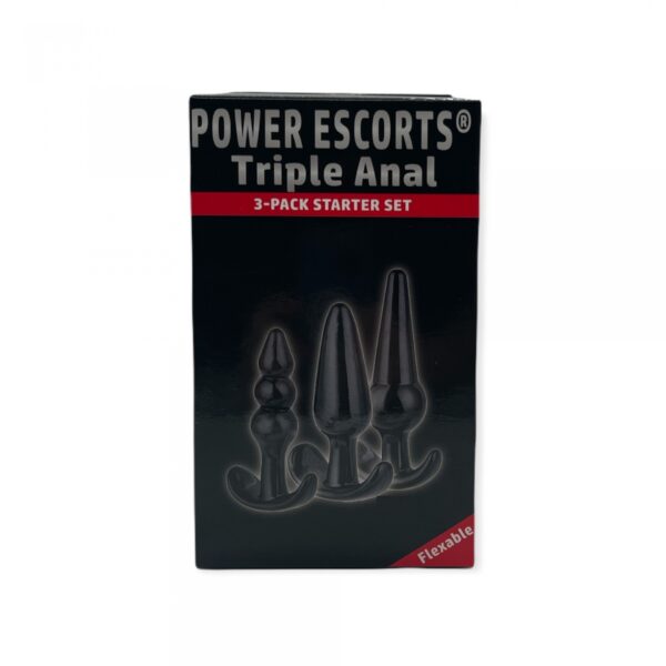 Plug Triple Anal Plugs Starter Set  3 Pack Anal Plugs Black