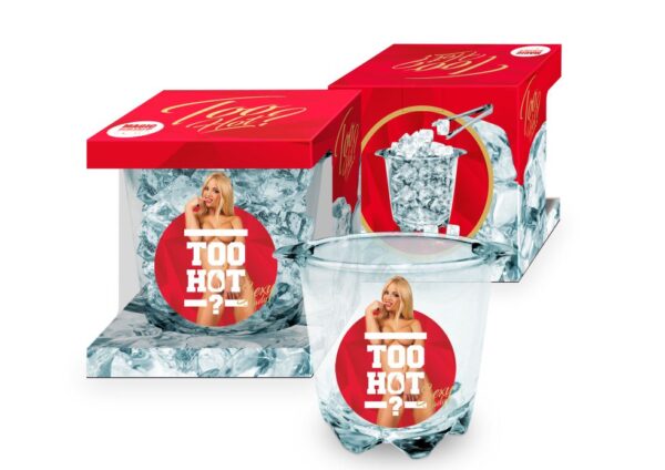 Szkło TOO HOT   Szklany kubełek na lód   Kobieta Blondynka