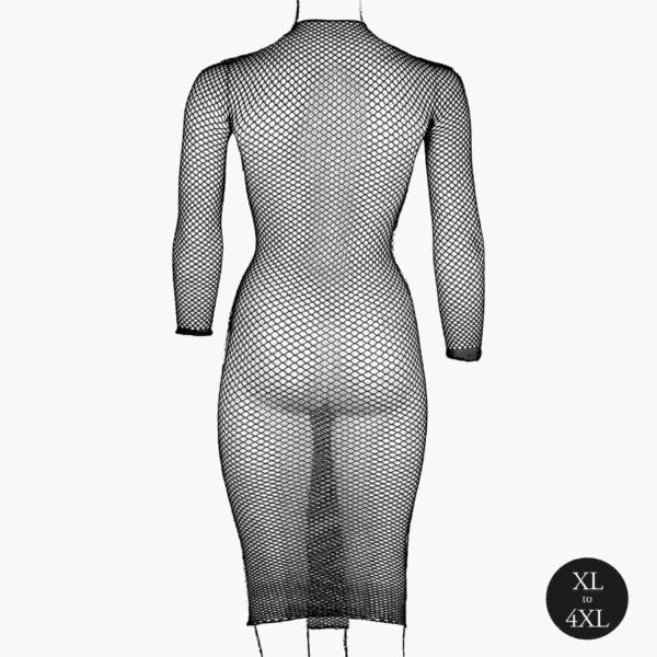 Long dress with fishnet structure and turtle neck. - obrazek 10