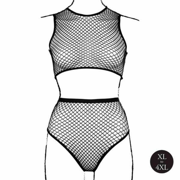 2 piece with crop top, pantie and fishnet structure. - obrazek 10