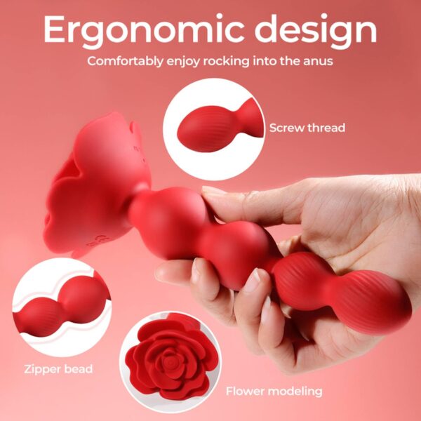 Rose rotating anal beads - obrazek 10